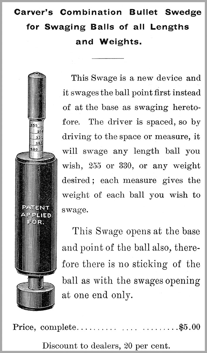 Adjustable swedge for different weight bullets.